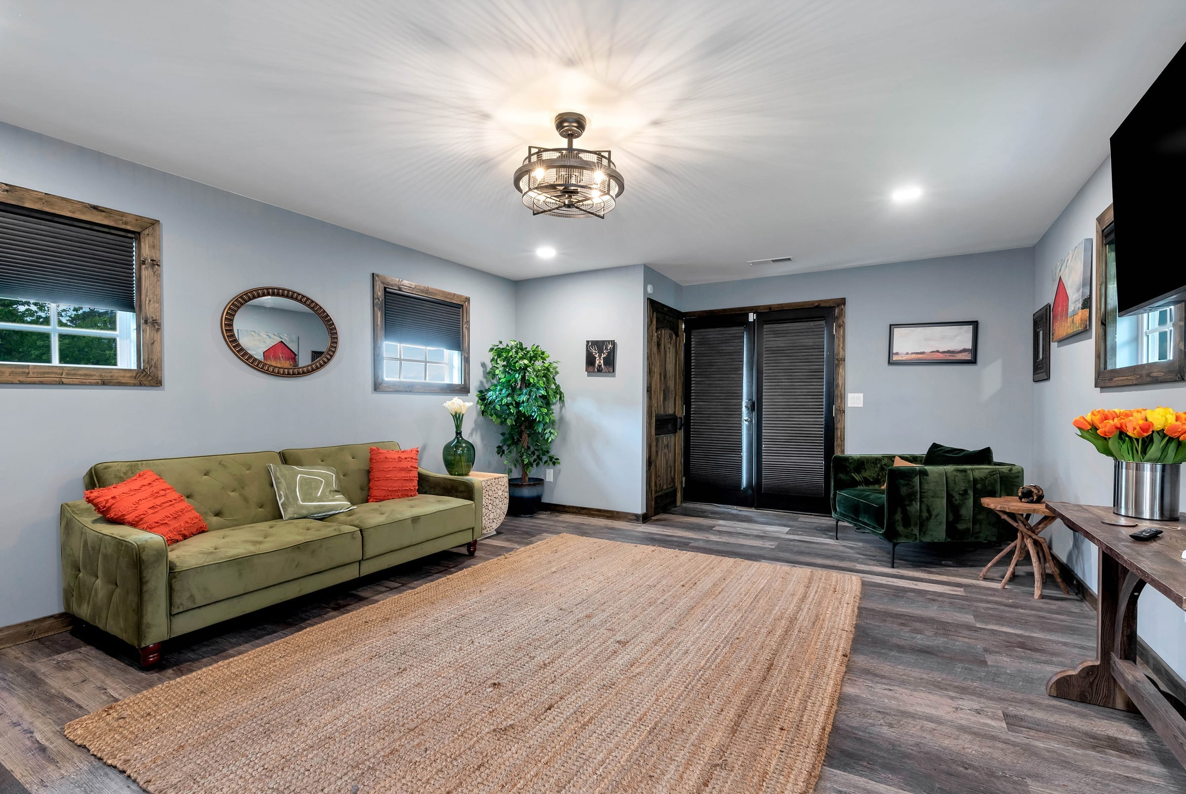 The Lodge patio gathering area